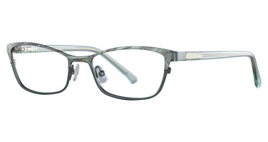 Easyclip Eyeglasses EC415 Satin Steel Green / Crystal Light Green/60