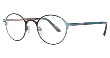iChill Eyeglasses C7001 Shiny Dark Aqua & Grey & Black & Light Brown/60