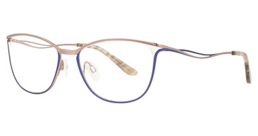 Easyclip Eyeglasses EC546 Matt Royal Blue & Matt Light Brown/50