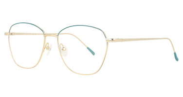 Cinzia Eyeglasses CIN-5126 Teal/Gold/2