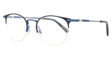 Easyclip Eyeglasses EC587 Blue & Black Stripes/ Blue/50