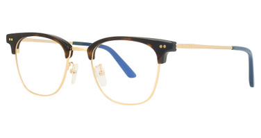 TOMS Eyeglasses MONTY 52 RX- MONTY 52 DK TORTOISE/GOLD/M BLU