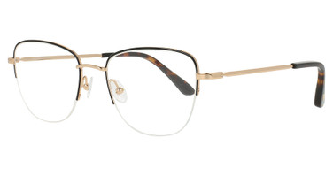 TOMS Eyeglasses GENEVA RX- GENEVA SHINY BLACK/GOLD/DARK T