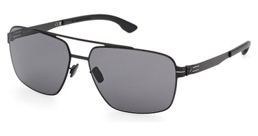 ic! berlin Eyeglasses IC0065 matte black / smoke polarized/02D