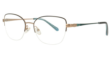 Cote d Azur Eyeglasses CDA-418 Black / Rose Gold / Teal/1