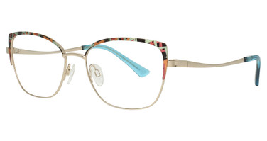 Takumi Eyeglasses TK1297 Soft Gold & Teal Pattern/10