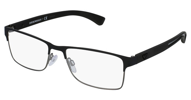 Emporio Armani Eyeglasses EA1052 RUBBER BLACK & GUNMETAL/3094