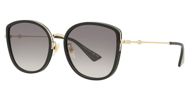 Gucci Eyeglasses GG0606SK BLACK-GOLD-GREY/001