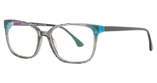NW77th Eyeglasses Credenza GREY PATTERN WITH BLUE END PIECES/DOT BLU