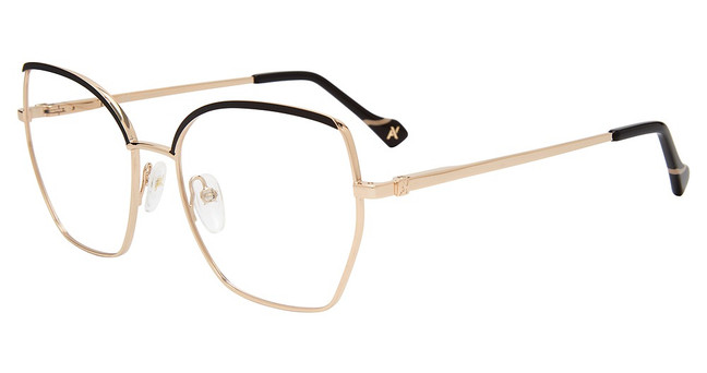 Yalea Eyeglasses VYA043 Gold/Black 0302
