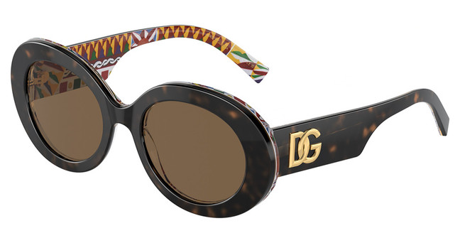 DOLCE & GABBANA DG4448 HAVANA ON WHITE BARROW/321773