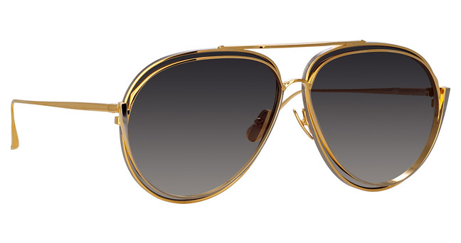 Linda Farrow Eyeglasses LFL1410S FRANCISCO YELLOW GLD/WHT GLD/GREY GRAD/002