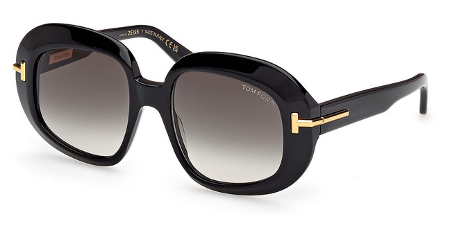 Tom Ford Eyeglasses FT1237 shiny black / gradient smoke/01B