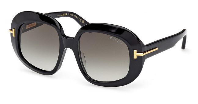 Tom Ford Eyeglasses FT1237-F shiny black / gradient smoke/01B