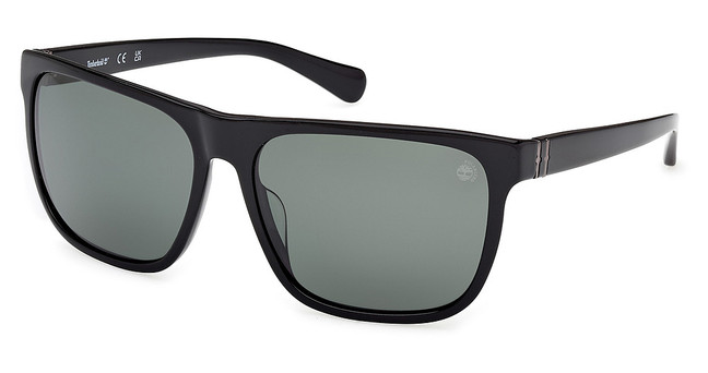 Timberland Eyeglasses TB00054-H shiny black / green polarized/01R