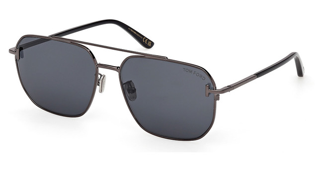 Tom Ford FT1249-K shiny gunmetal / smoke/08A