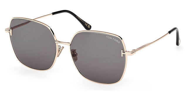 Tom Ford FT1250-K shiny rose gold / smoke/28A