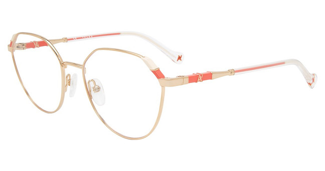 Yalea Eyeglasses VYA017 Gold/Coral 033M