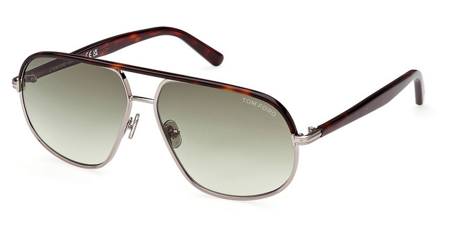 Tom Ford FT1019 shiny light ruthenium / gradient green/14P