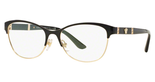 Versace Eyeglasses VE1233Q BLACK/PALE GOLD/1366