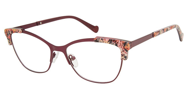BETSEY JOHNSON Eyeglasses GOOD KARMA Burgundy/BUR
