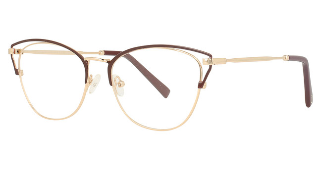 Oscar De La Renta Eyeglasses OSL744 Shiny Dark Red/Shiny Gold/615