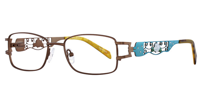 Encore Vision Eyeglasses Rose Brown/Teal