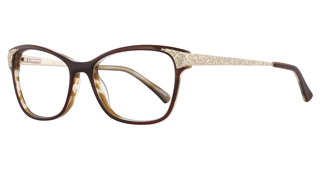 Easytwist Eyeglasses EC376 Dark Brown & Gold/10