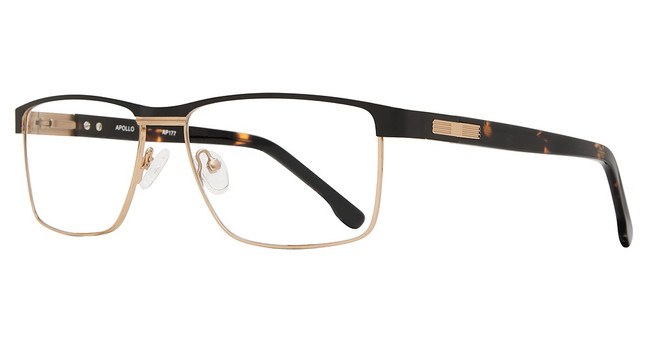 Eye Q Eyewear Eyeglasses AP177 BLACK/GOLD/GOLD