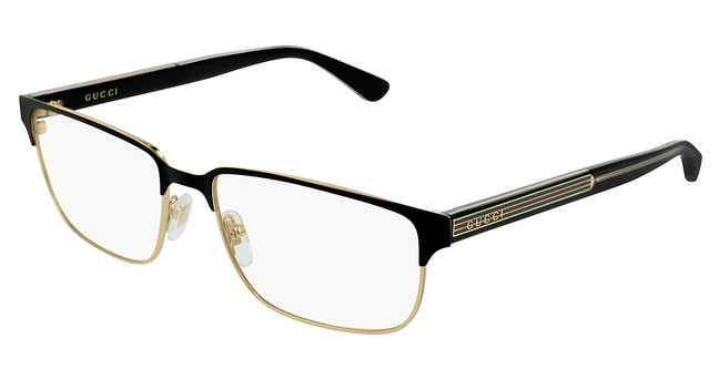 Gucci Eyeglasses GG0383O BLACK-BLACK-TRANSPARENT/004