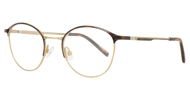 Easytwist Eyeglasses ET9004 Shiny Demi Amber & Shiny Gold/10