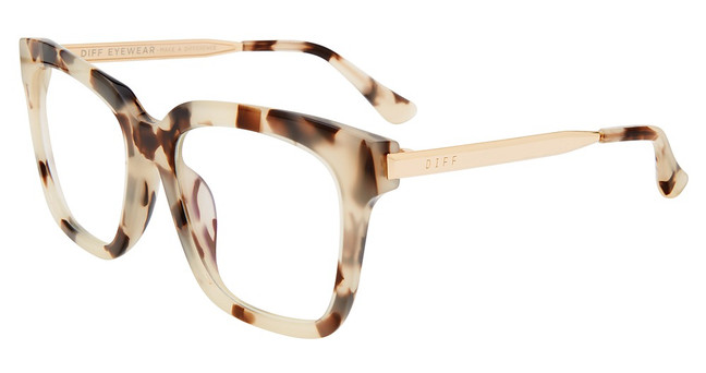 DIFF Eyeglasses BELLA w/ blue light lens Cream Tortoise