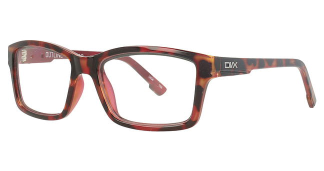 DVX Eyeglasses OUTLINE GLOSS BROWN DEMI W/ FUSCHIA