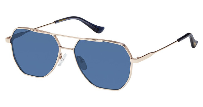 Denon Eyewear Eyeglasses TRISTAN Shiny Gold_DARK BLUE