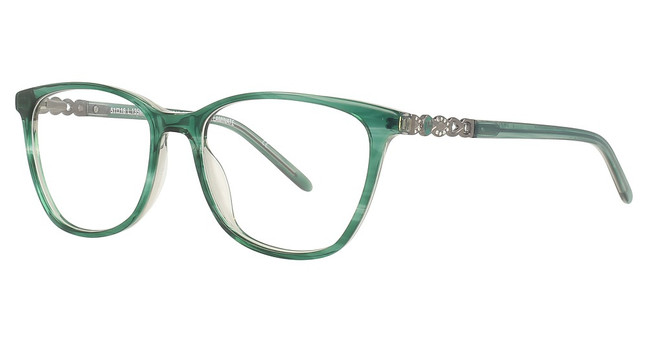 Jessica McClintock Eyeglasses 4340 GREEN HORN LAMINATE