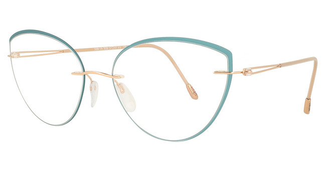 Silhouette 5566 Cat Eye rose gold/ teal/3530