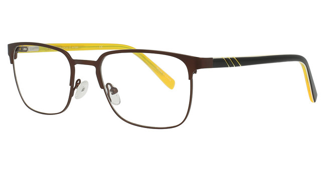 Adin Thomas Eyeglasses AT-572 Chocolate / Black / Yellow/3