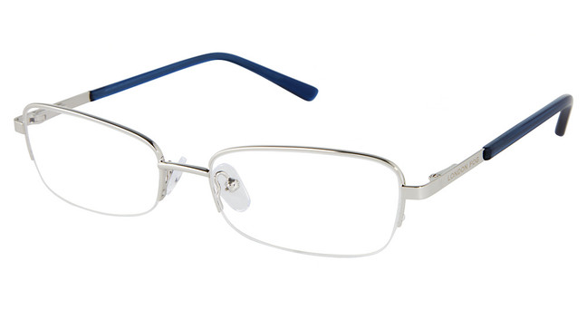 London Fog Eyeglasses LF 606 Silver/Crystal Navy