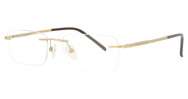 3-Piece Drill Mounts Eyeglasses CLD990 Yellow Gold/C-1