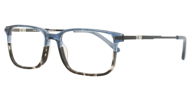 Takumi Eyeglasses TK1233 Crystal Blue & Grey Tortoise / Black/50