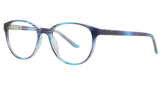 Cool Clip Eyeglasses CC854 Transparent Striped Blue/50