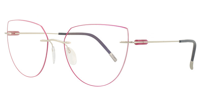 Silhouette Eyeglasses Purist Color Groove 5561 Cat Eye orchid/7205