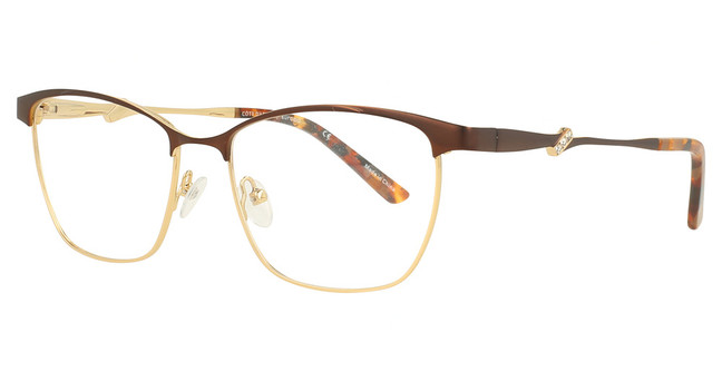 Cote d Azur Eyeglasses CDA-364 Chocolate / Gold/1