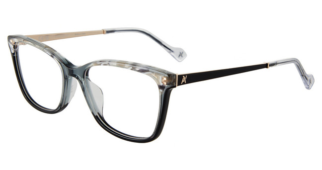 Yalea Eyeglasses VYA117W Shiny Transp. Grey 0819