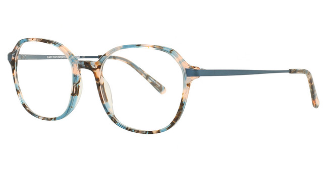 Easyclip Eyeglasses EC676 Teal & Pink Tortoise / Teal/60