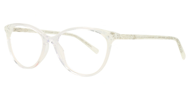 Takumi Eyeglasses TK1283 Crystal & White Print Pattern on Crystal/70