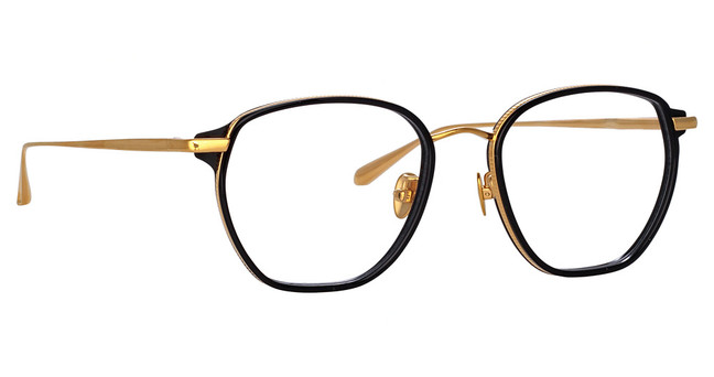 Linda Farrow Eyeglasses LFL1246 DANILO YELLOW GOLD/BLACK/001