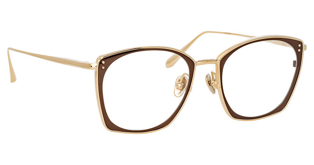Linda Farrow Eyeglasses LFL1338 MILO LIGHT GOLD/METALLIC BROWN/002