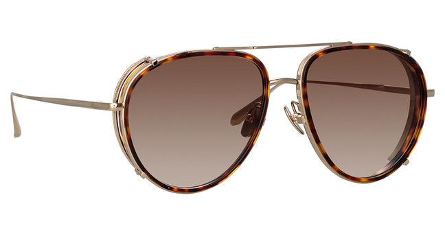 Linda Farrow Eyeglasses LFL1362S DIMITRI LT GLD/DARKT-SHELL/MOCHA GRAD/003