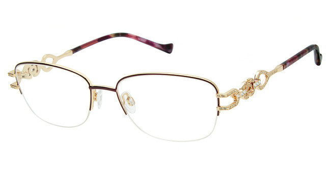 Tura Eyeglasses TE287 eggplant/gold/EGG